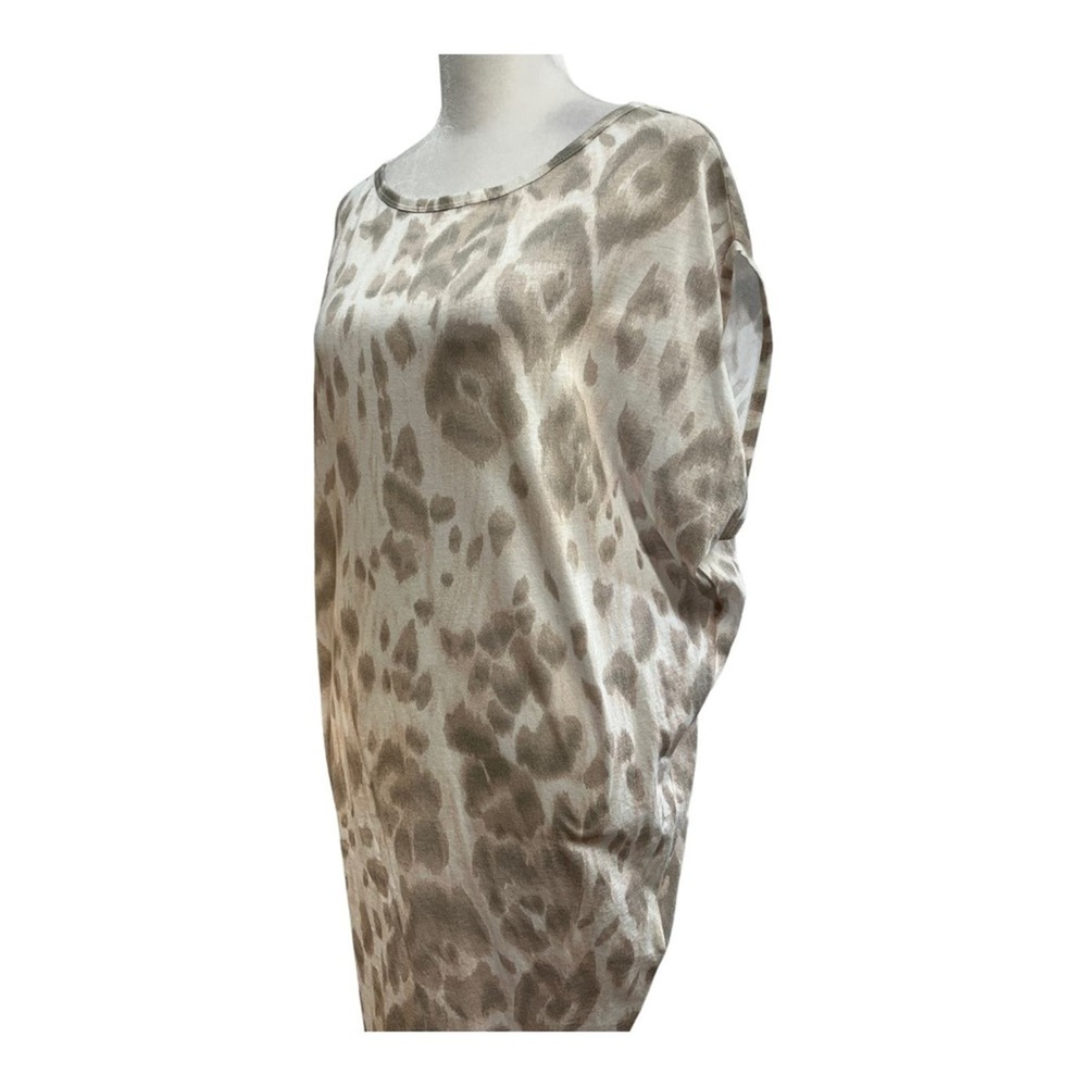 STELLA MCCARTNEY Taupe & cream Cheetah Print Tunic Top with Boat Neckline NWT M - Picture 8 of 13